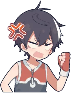 😠 Anime, Raiva, Desenho animado, Frustração, Bravo, Exasperação, Juventude telegram sticker