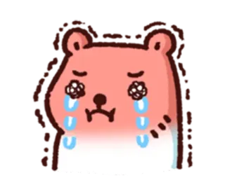 😡 슬픈, 울음, 곰, 만화, 감정적, 스티커 telegram sticker