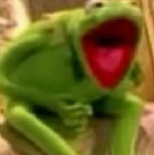 🐸 Kermit Kermit la rana, Muppets, Meme, Rana, Burattino, Scioccato, Sorpreso telegram sticker