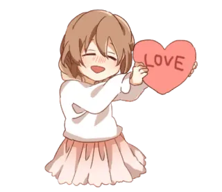 👩 LOVE Liebe, Herz, Valentinstag, Süß, Niedlich, Anime, Mädchen, Zuneigung telegram sticker