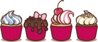 🍰 คัพเค้ก, ของหวาน, หวาน, เบเกอรี่, อาหาร, ขนม telegram sticker