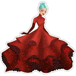 ☺️ Frau, Kleid, Rot, Abendkleid, Mode, Stil, Illustration telegram sticker
