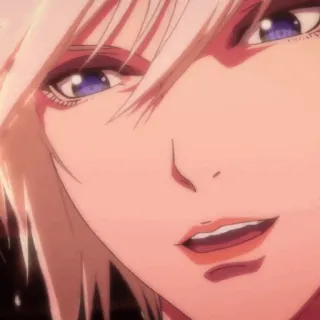 🍎 anime, nhân vật, chân dung, tóc vàng, mắt tím telegram sticker
