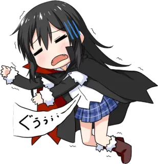 😩 ぐぅぅ... Anime, Chibi, Dibujos animados, Japonés telegram sticker