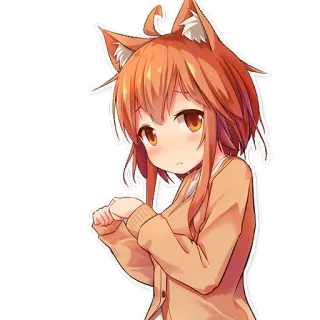 😊 Anime, Garota gato, Fofo, Kawaii, Mangá telegram sticker