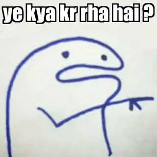 👉 ye kya kr rha hai ? Meme, śmieszne, kreskówka, pytanie, hindi, Florkofcows telegram sticker
