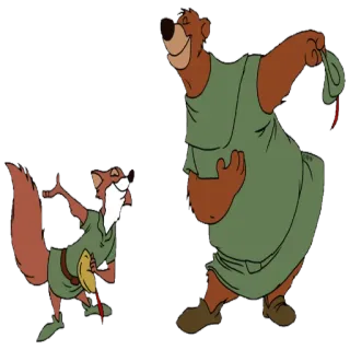 🙃 Robin Hood Dibujos animados, Disney, Zorro, Oso, Baile, Animado telegram sticker