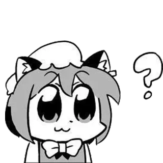 ❓ anime, question mark, cartoon, kawaii, cat girl telegram sticker