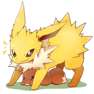 🐯 Jolteon Pokemon voltali, evoli, pokemon, mignon, animal, jaune, marron telegram sticker