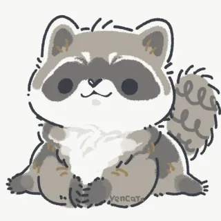 🤝 raccoon, cute, animal, cartoon, mammal telegram sticker