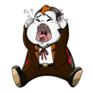 😭 hoạt hình, ma cà rồng, khóc, buồn, quái vật, kawaii, dễ thương telegram sticker