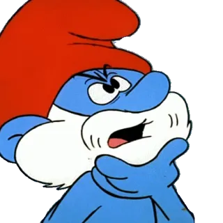 🙄 Papa Smurf The Smurfs cartone animato, puffo, grande puffo, blu, barba bianca, arrabbiato telegram sticker