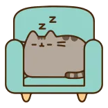😴 Z cat, sleeping, lazy, cartoon, chair, animal, cute telegram sticker