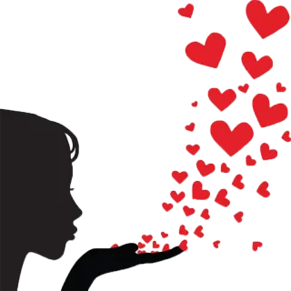 💋 corações, amor, silhueta, dia dos namorados, beijo, beijo telegram sticker