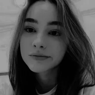 ⭐ retrato, chica, mujer, rostro, blanco y negro telegram sticker