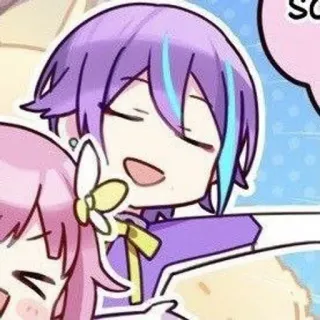😌 SO Anime, Desenho animado, Fofo, Sorriso, Rosto, Kawaii whatsapp sticker