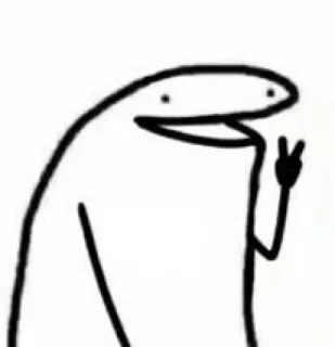 🙄 stick figure, peace sign, line art, simple, cartoon telegram sticker