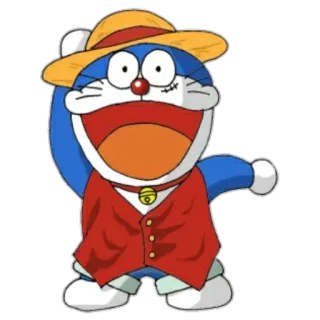 👒 Doraemon Doraemon, Anime, Cartoon, Figur, Strohhut, Mashup whatsapp sticker