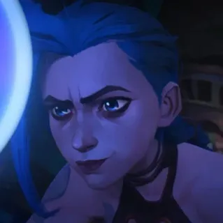 😏 Jinx Arcane video game, league of legends, powder, blue hair, character telegram sticker