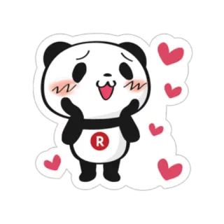 😍 パンダ, 可愛い, カワイイ, 動物, 漫画, ハート, 愛 telegram sticker
