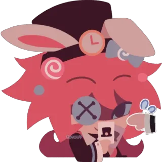 🃏 토끼, 귀여운, 만화, 캐릭터, 모자 telegram sticker