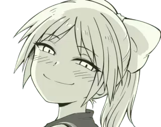 🌚 аниме девушка, самодовольный, улыбается, мультфильм, милая telegram sticker