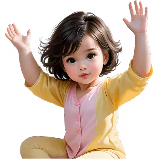 🤗 criança, bebê, fofo, criança, menina, feliz telegram sticker