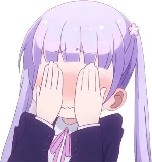 😱 Anime, gadis, menutupi wajah, malu, imut telegram sticker