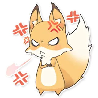 😡 fuchs, wütend, genervt, cartoon, niedlich, tier whatsapp sticker