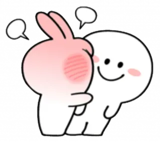 😡 漫画, ウサギ, キャラクター, 可愛い, ハグ, 愛, 友情 telegram sticker