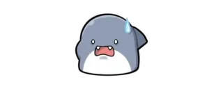 🦈 requin, dessin animé, mignon, effrayé, animal, personnage, emoji, autocollant telegram sticker