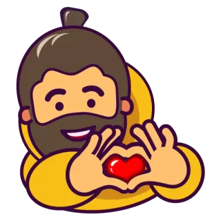 😍 amor, coração, paz, amizade, homem, desenho animado, gesto telegram sticker