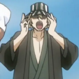 😮 Kisuke Urahara Bleach Anime, Manga, Kisuke Urahara, Bleach, Charakter, Hut, Gesichtsausdruck telegram sticker