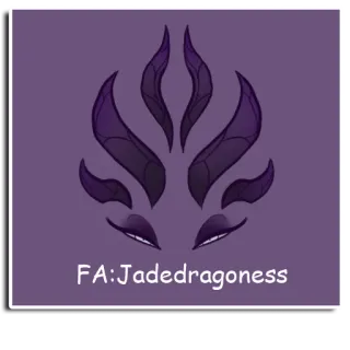 ™ FA:Jadedragoness chifres, olhos, roxo, demônio, monstro, OC telegram sticker