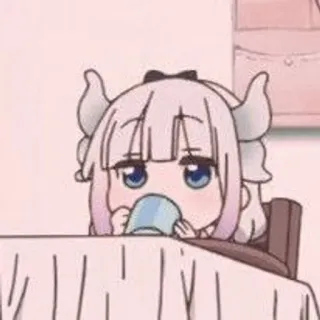 🍙 Kanna Kamui Miss Kobayashi's Dragon Maid Anime, Dễ thương, Kawaii, Kanna, Dragon Maid, Chibi telegram sticker