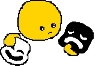 🎭 máscara, emoção, rosto, triste, feliz whatsapp sticker