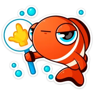 🖕 Fisch, Stinkefinger, beleidigend, Cartoon, beleidigende Geste whatsapp sticker