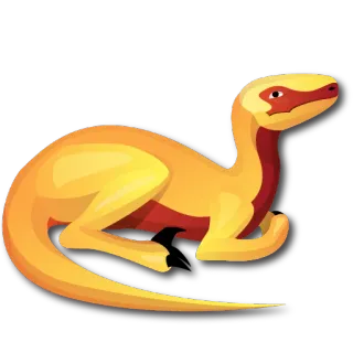 🤔 dinosaurio, reptil, animal, naranja, amarillo telegram sticker