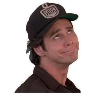 😇 HDS hombre, sombrero, persona, primer plano, expresión, mirando arriba whatsapp sticker