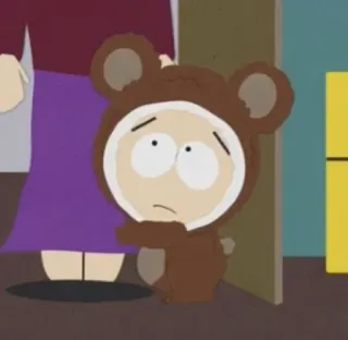 😥 Butters Stotch South Park Butters, Stotch, South Park, hoạt hình, trang phục gấu, động, nhân vật telegram sticker