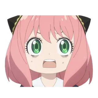 😧 Anya Forger Spy × Family Anime, Spy x Family, Anya, terkejut, kartun, imut whatsapp sticker