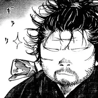 😑 Manga, Strip, Gezicht, Zwart-wit telegram sticker