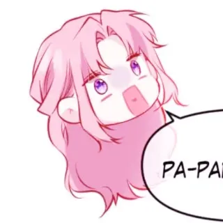 🛍 PA-PAK Мультфильм, Стикер, Розовые волосы, Аниме, Манга telegram sticker