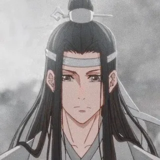 🫠 Lan Wangji Mo Dao Zu Shi Anime, Masculino, Cabelo comprido, Roupa tradicional, Personagem telegram sticker