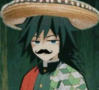 😎 Giyu Tomioka Demon Slayer Anime, Manga, Fanart, Sombrero, Messicano, Giyu Tomioka, Demon Slayer whatsapp sticker