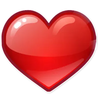 ❤ heart, love, romance, red, glossy telegram sticker