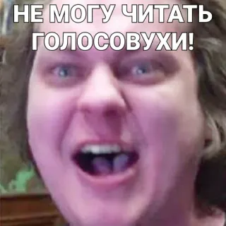 😇 НЕ МОГУ ЧИТАТЬ ГОЛОСОВУХИ! telegram sticker