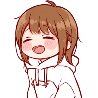 💞 アニメ, かわいい, 女の子, パーカー, 幸せ whatsapp sticker