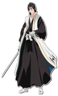 😒 Byakuya Kuchiki Bleach Anime, Espadachim, Masculino, Capitão, Cabelo preto, Shinigami, Bleach, Byakuya Kuchiki whatsapp sticker