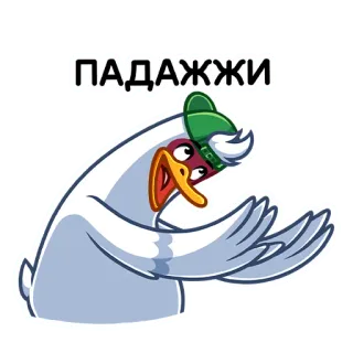⛔️ ПАДАЖЖИ 鸭子, 卡通, 鸟, 帽子, 等待 telegram sticker